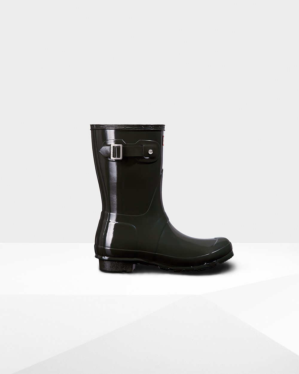 Womens Short Rain Boots - Hunter Original Gloss (87UGIXFJB) - Dark Olive